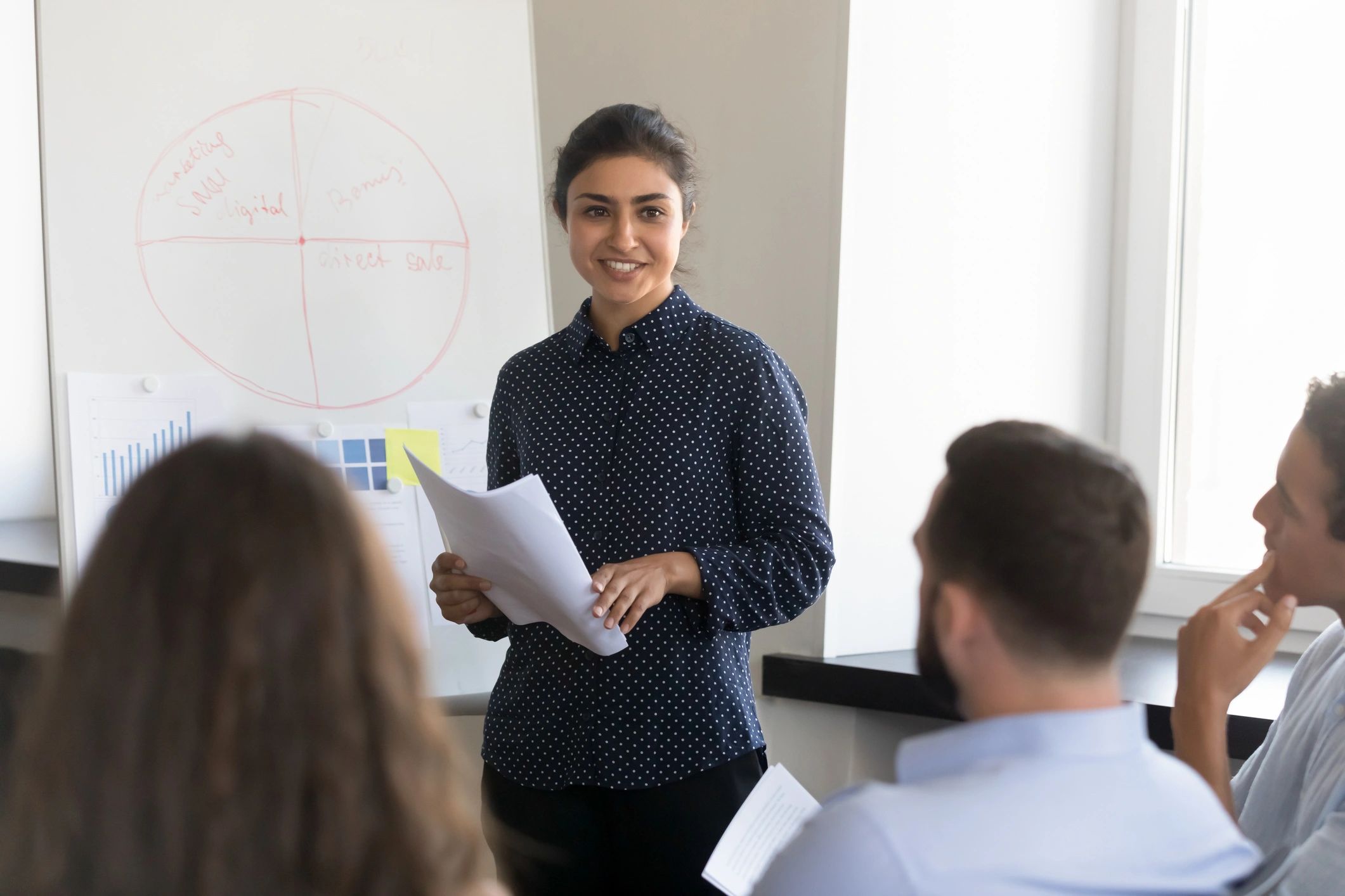 Business mentor presenting to a professional training group